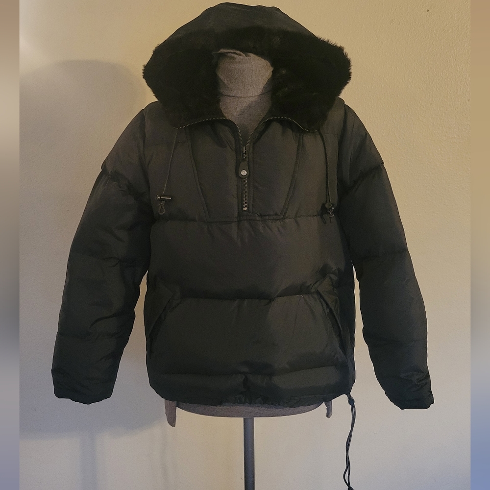 Black Pullover 1/2 zip Puffer